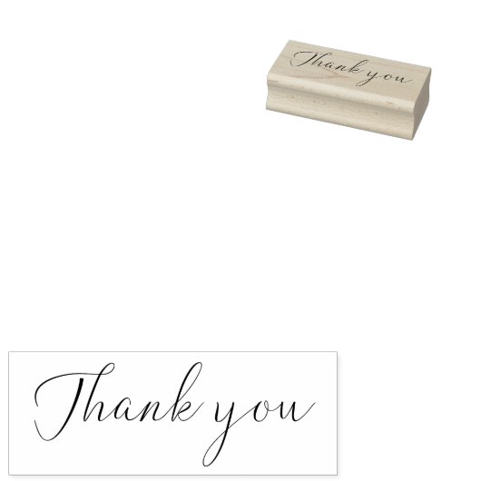 Dank U Script Elegant Rubberstempel (Gestempeld)