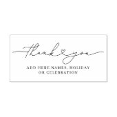 Dank u script | Elegante hart calligrafie namen Rubberstempel (Afrduk)