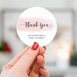 Dank U Script Elegante Kleine Zakelijke Ronde Sticker