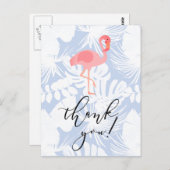 Dank u script flamingo tropische palmbladeren briefkaart (Voorkant / Achterkant)