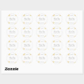 Dank U Script Gouden Confetti Sjabloon Elegant Ronde Sticker (Vel)