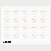 Dank U Script Gouden Hart Klein Zakelijk Ronde Sticker (Vel)