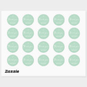 Dank U Script Groen Hart Klein Bedrijf Ronde Sticker (Vel)