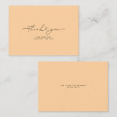 Dank U Script Hart Elegant 3,5"X2,5" Oranje Notitiekaartje (Voorkant / Achterkant)