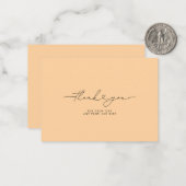 Dank U Script Hart Elegant 3,5"X2,5" Oranje Notitiekaartje (Voorkant / Achterkant in situ)
