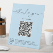 Dank U Script Hart Scan Me QR Code Logo blauw Reclamebord Met Voetstuk (Insitu)