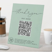 Dank U Script Hart Scan Me QR Code Logo sage Reclamebord Met Voetstuk (Insitu)