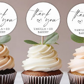 Dank u Script Heart Baked Goods Bakkerij Business Ronde Sticker