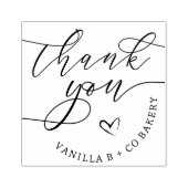 Dank u Script Heart Baked Goods Bakkerij Business Rubberstempel (Afrduk)