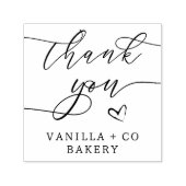 Dank u Script Heart Baked Goods Bakkerij Business Zelfinktende Stempel (Design)