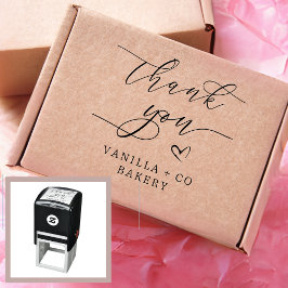 Dank u Script Heart Baked Goods Bakkerij Business Zelfinktende Stempel