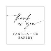 Dank u Script Heart Baked Goods Bakkerij Business Zelfinktende Stempel (Design)