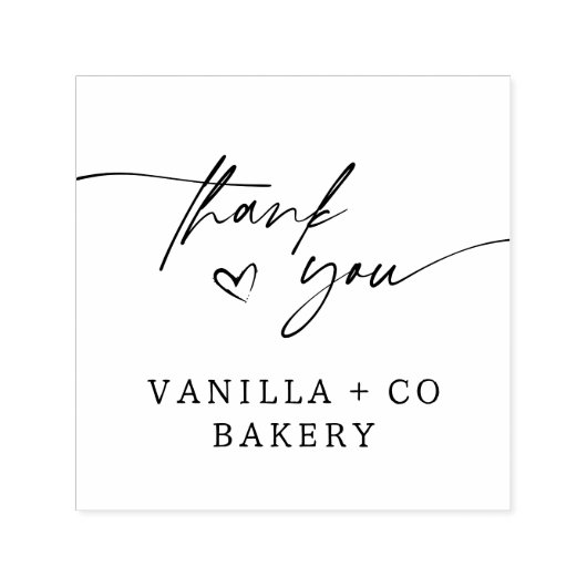 Dank u Script Heart Baked Goods Bakkerij Business Zelfinktende Stempel (Design)