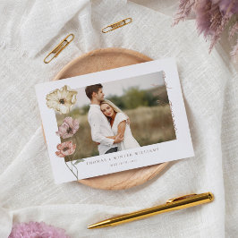 Dank u Script IJslandse Waterverf Poppy Foto Folie Uitnodiging