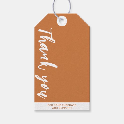 Dank u Script Kleding Prijs Business Logo Cadeaulabel (Voorkant)