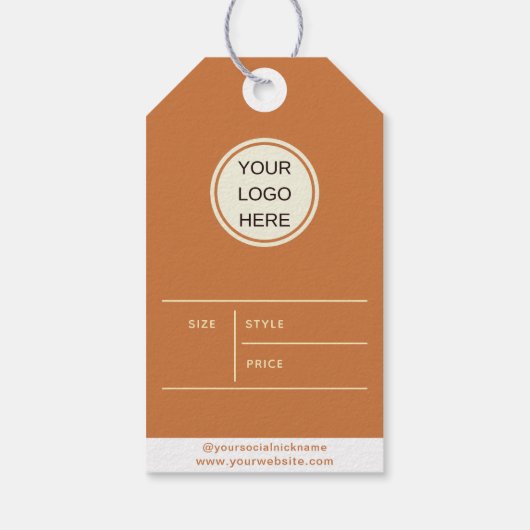 Dank u Script Kleding Prijs Business Logo Cadeaulabel (Achterkant)