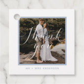 Dank u Script Moderne foto bruiloft Bedankjes Labels (Voorkant)