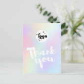Dank u script op pastel kleuren achtergrond briefkaart (Staand voorkant)