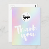 Dank u script op pastel kleuren achtergrond briefkaart (Voorkant / Achterkant)