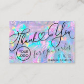 Dank u Script Opal Texture visitekaartje (Voorkant)