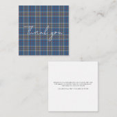 Dank U Script Plaid Tartan Thompson Rustic Notitiekaartje (Voorkant / Achterkant)
