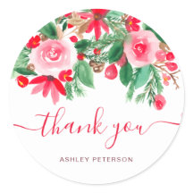 Dank u script rood groen Kerstmis bloesem