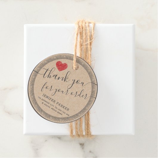  dank u script rood hart classic rondes bedankjes labels (In situ)