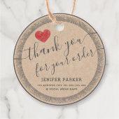 dank u script rood hart classic rondes bedankjes labels (Voorkant)