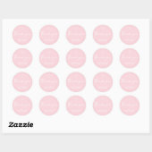 Dank U Script Roze Hart Klein Zakelijk Ronde Sticker (Vel)