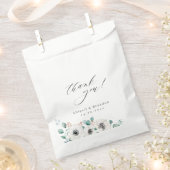 "Dank u" script rustieke anemoon bloemenbruiloft Bedankzakje (Geknipt)