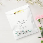 "Dank u" script rustieke anemoon bloemenbruiloft Bedankzakje (Gezegeld)