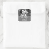 Dank u Script Silver Wedding Jubileum Foto Vierkante Sticker (Tas)