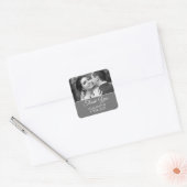Dank u Script Silver Wedding Jubileum Foto Vierkante Sticker (Envelop)
