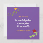 Dank u Script Whimsical Spring Floral Kaart (Achterkant)