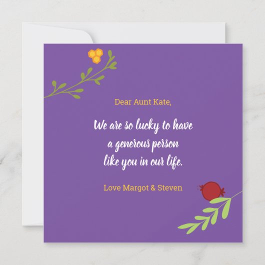 Dank u Script Whimsical Spring Floral Kaart (Achterkant)