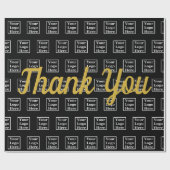 Dank u Script Zwart Uw Logo hier Sjabloon Cadeaupapier (Vlak)