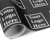 Dank u Script Zwart Uw Logo hier Sjabloon Cadeaupapier (Rol Hoek)