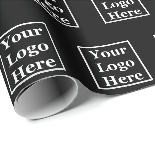 Dank u Script Zwart Uw Logo hier Sjabloon Cadeaupapier (Rol Hoek)