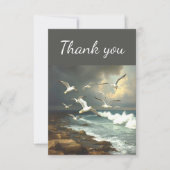 Dank u Seagulls Ocean Seaside Beach Waves Bedankkaart (Voorkant)