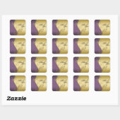 Dank u Seal - Classy Paarse & Gold Wedding Vierkante Sticker (Vel)