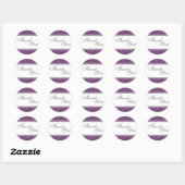 Dank u Seal - Deep Paarse Victoriaans bruiloft Ronde Sticker (Vel)