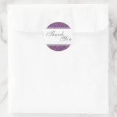 Dank u Seal - Deep Paarse Victoriaans bruiloft Ronde Sticker (Tas)