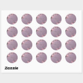 Dank u Seal Paarse Roze Kersenbloesem Bruiloft Ronde Sticker (Vel)