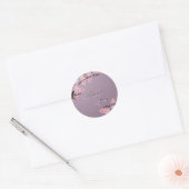 Dank u Seal Paarse Roze Kersenbloesem Bruiloft Ronde Sticker (Envelop)