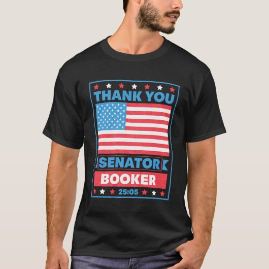 Dank u Senator Cory Booker 25 uur T-shirt (Voorkant)