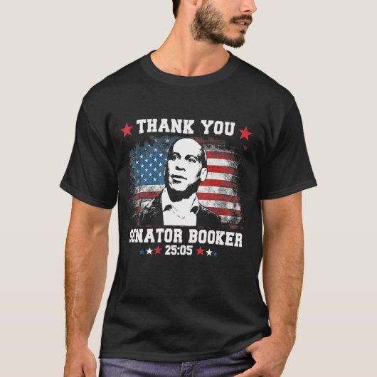 Dank u Senator Cory Booker 25 uur T-shirt (Voorkant)