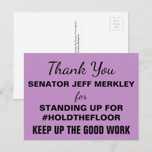 Dank U Senator Merkley #HoldTheFloor Resist Briefkaart (Voorkant / Achterkant)