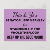 Dank U Senator Merkley #HoldTheFloor Resist Briefkaart (Voorkant)