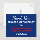 Dank u, senator Merkley #HoldTheFloor Resist Briefkaart (Voorkant / Achterkant)