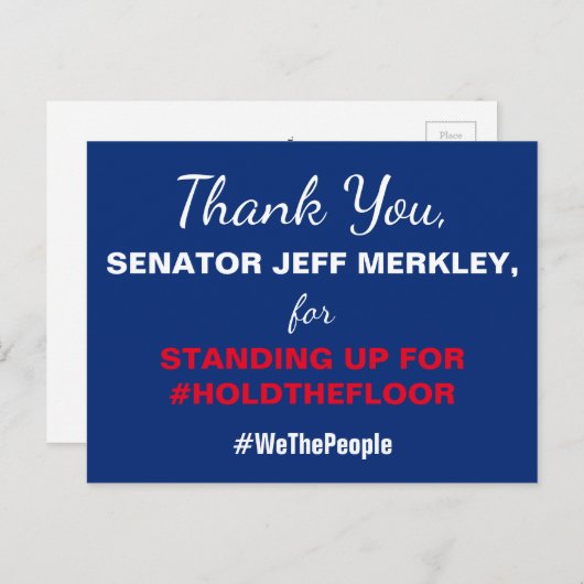 Dank u, senator Merkley #HoldTheFloor Resist Briefkaart (Voorkant / Achterkant)